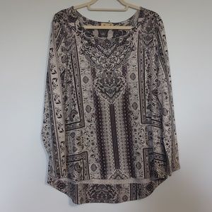 PLUS SIZE Black Printed Shirt